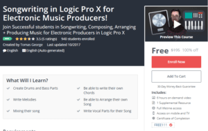 A1 Resource FREE Udemy Courses Nov 12, 2017 – Songwriting in Logic Pro X for Electronic Music Producers