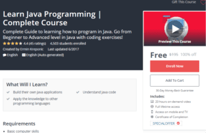 A1 Resource FREE Udemy Courses Nov 13, 2017 – Learn Java Programming Complete Course