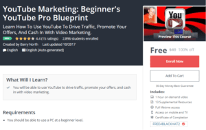 A1 Resource FREE Udemy Courses Nov 13, 2017 – YouTube Marketing Beginners YouTube Pro Blueprint