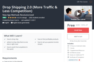 A1 Resource FREE Udemy Courses Nov 14, 2017 – Drop Shipping 2 0 More Traffic and Less Competition