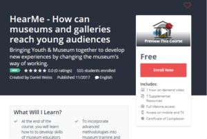 A1 Resource FREE Udemy Courses Nov 14, 2017 – HearMe How can museums and galleries reach young audiences