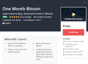 A1 Resource FREE Udemy Courses Nov 14, 2017 – One Month Bitcoin