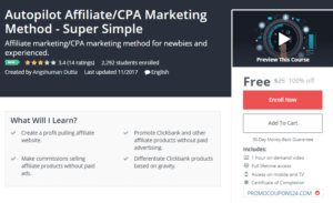 A1 Resource FREE Udemy Courses Nov 15, 2017 – Autopilot Affiliate CPA Marketing Method Super Simple
