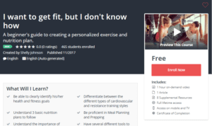A1 Resource FREE Udemy Courses Nov 15, 2017 – I want to get fit but I do not know how