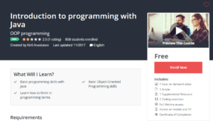 A1 Resource FREE Udemy Courses Nov 15, 2017 – Introduction to programming with Java