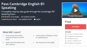 A1 Resource FREE Udemy Courses Nov 15, 2017 – Pass Cambridge English B1 Speaking