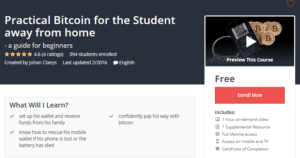 A1 Resource FREE Udemy Courses Nov 15, 2017 – Practical Bitcoin for the Student away from home