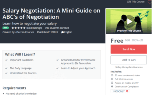 A1 Resource FREE Udemy Courses Nov 15, 2017 – Salary Negotiation A Mini Guide on ABCs of Negotiation