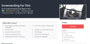 A1 Resource FREE Udemy Courses Nov 15, 2017 – Screenwriting For Film