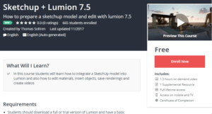 A1 Resource FREE Udemy Courses Nov 15, 2017 – Sketchup plus Lumion 7 5