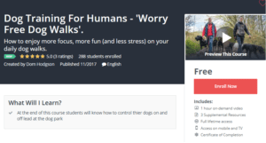 A1 Resource FREE Udemy Courses Nov 16, 2017 – Dog Training For Humans Worry Free Dog Walks