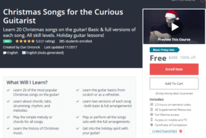 A1 Resource FREE Udemy Courses Nov 17, 2017 – Christmas Songs for the Curious Guitarist