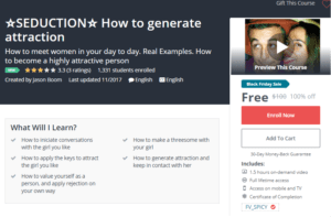 A1 Resource FREE Udemy Courses Nov 17, 2017 – SEDUCTION How to generate attraction