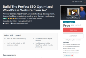 A1 Resource FREE Udemy Courses Nov 20, 2017 – Build The Perfect SEO Optimized WordPress Website from A to Z