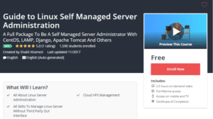 A1 Resource FREE Udemy Courses Nov 20, 2017 – Guide to Linux Self Managed Server Administration