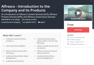 A1 Resource FREE Udemy Courses Nov 21, 2017 – Alfresco Introduction to the Company and its Products