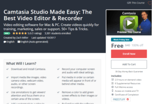 A1 Resource FREE Udemy Courses Nov 21, 2017 – Camtasia Studio Made Easy The Best Video Editor and Recorder
