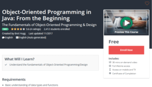 A1 Resource FREE Udemy Courses Nov 23, 2017 – Object Oriented Programming in Java From the Beginning