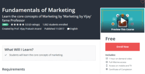 A1 Resource FREE Udemy Courses Nov 24, 2017 – Fundamentals of Marketing