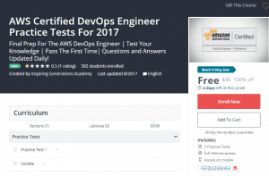 A1 Resource FREE Udemy Courses Nov 26, 2017 – AWS Certified DevOps Engineer Practice Tests For 2017