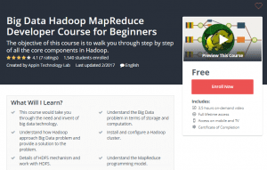 A1 Resource FREE Udemy Courses Nov 26, 2017 – Big Data Hadoop MapReduce Developer Course for Beginners