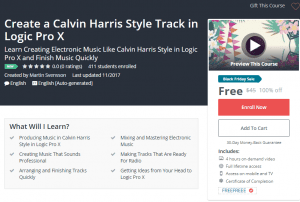 A1 Resource FREE Udemy Courses Nov 26, 2017 – Create a Calvin Harris Style Track in Logic Pro X