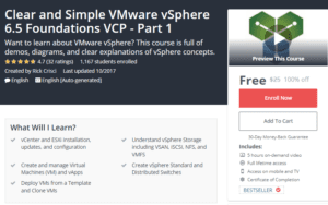A1 Resource FREE Udemy Courses Nov 3 2017 Clear and Simple VMware vSphere 6 5 Foundations VCP Part 1