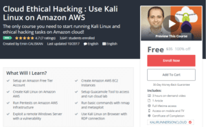 A1 Resource FREE Udemy Courses Nov 3 2017 Cloud Ethical Hacking Use Kali Linux on Amazon AWS