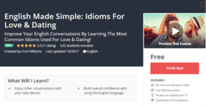 A1 Resource FREE Udemy Courses Nov 3 2017 English Made Simple Idioms For Love and Dating