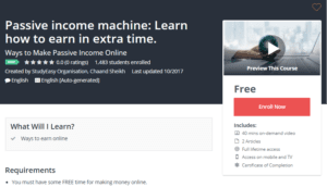 A1 Resource FREE Udemy Courses Nov 3 2017 Passive income machine Learn how to earn in extra time