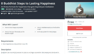 A1 Resource FREE Udemy Courses Nov 5 2017 8 Buddhist Steps to Lasting Happiness