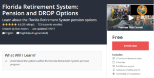 A1 Resource FREE Udemy Courses Nov 5 2017 Florida Retirement System Pension and DROP Options
