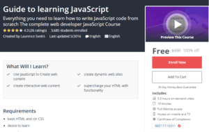 A1 Resource FREE Udemy Courses Nov 5 2017 Guide to learning JavaScript