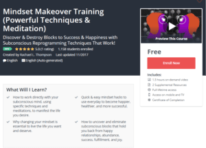 A1 Resource FREE Udemy Courses Nov 5 2017 Mindset Makeover Training Powerful Techniques and Meditation