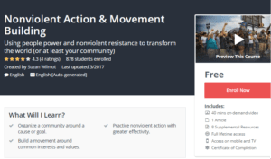A1 Resource FREE Udemy Courses Nov 5 2017 Nonviolent Action and Movement Building