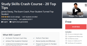 A1 Resource FREE Udemy Courses Nov 5 2017 Study Skills Crash Course 20 Top Tips
