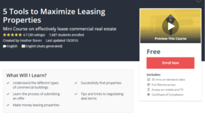 A1 Resource FREE Udemy Courses Nov 6 2017 5 Tools to Maximize Leasing Properties
