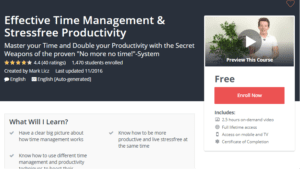 A1 Resource FREE Udemy Courses Nov 6 2017 Effective Time Management and Stressfree Productivity
