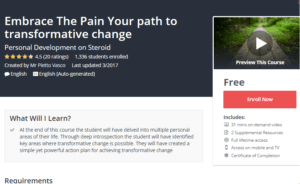 A1 Resource FREE Udemy Courses Nov 6 2017 Embrace The Pain Your path to transformative change