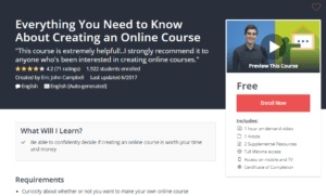 A1 Resource FREE Udemy Courses Nov 6 2017 Everything You Need to Know About Creating an Online Course