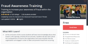 A1 Resource FREE Udemy Courses Nov 6 2017 Fraud Awareness Training