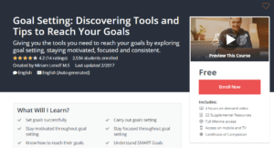 A1 Resource FREE Udemy Courses Nov 6 2017 Goal Setting Discovering Tools and Tips to Reach Your Goals