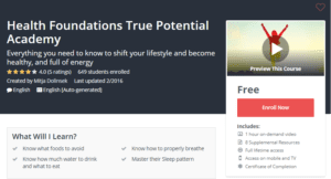 A1 Resource FREE Udemy Courses Nov 6 2017 Health Foundations True Potential Academy