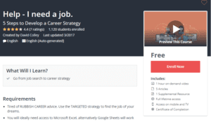 A1 Resource FREE Udemy Courses Nov 6 2017 Help I need a job