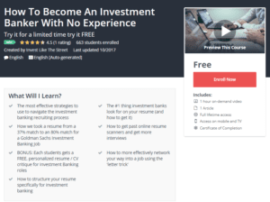 A1 Resource FREE Udemy Courses Nov 6 2017 How To Become An Investment Banker With No Experience