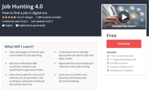 A1 Resource FREE Udemy Courses Nov 6 2017 Job Hunting 4 0