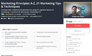 A1 Resource FREE Udemy Courses Nov 7, 2017 - Marketing Principles A Z - 21 Marketing Tips and Techniques