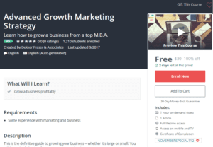 A1 Resource FREE Udemy Courses Nov 8, 2017 - Advanced Growth Marketing Strategy
