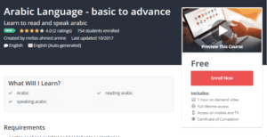 A1 Resource FREE Udemy Courses Nov 8, 2017 - Arabic Language basic to advance