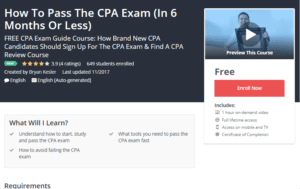 A1 Resource FREE Udemy Courses Nov 8, 2017 - How To Pass The CPA Exam In 6 Months Or Less